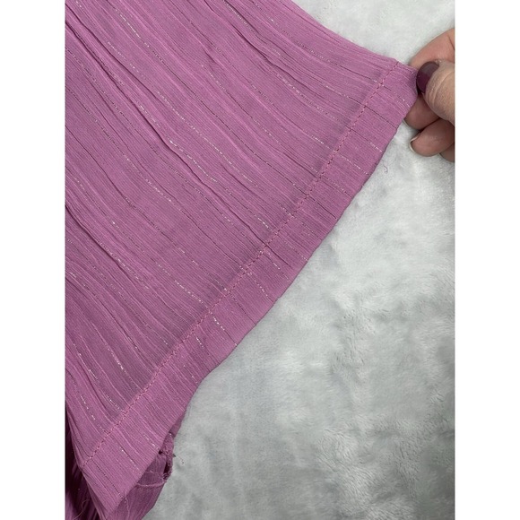 STUDIO 1940-Women's Plus Size 26/26W-pink Sheer Blouse Button Up Short Sleeve - Picture 10 of 11